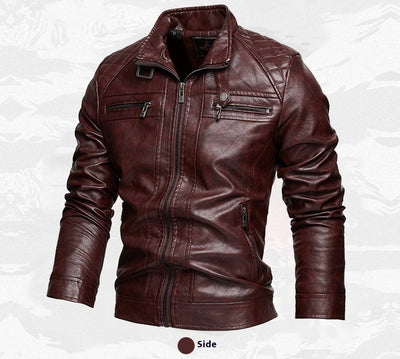 Chaqueta de Cuero PU Moderna con Bolsillos para Hombre - Image 16