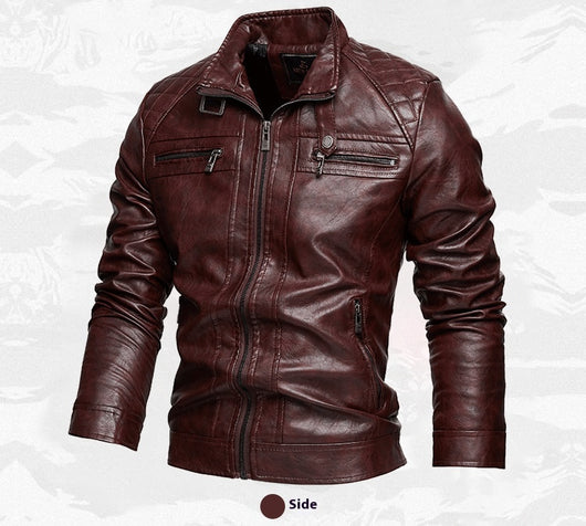 Chaqueta de Cuero PU Moderna con Bolsillos para Hombre - Image 16