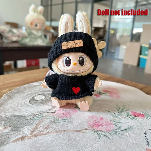 (Only Clothes) 17Cm for Labubu Doll Clothes Fashion Clothes Hoodies Doll Clothes Color Match Hoodies Dolls Accessories - Tekeno