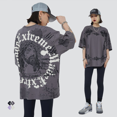 Playera Suelta con Estampado de Letras - Unisex - Image 9