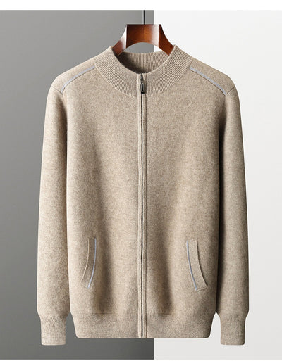 Suéter de Cachemira para Hombre Grueso Cuello Alto Cremallera - Image 18