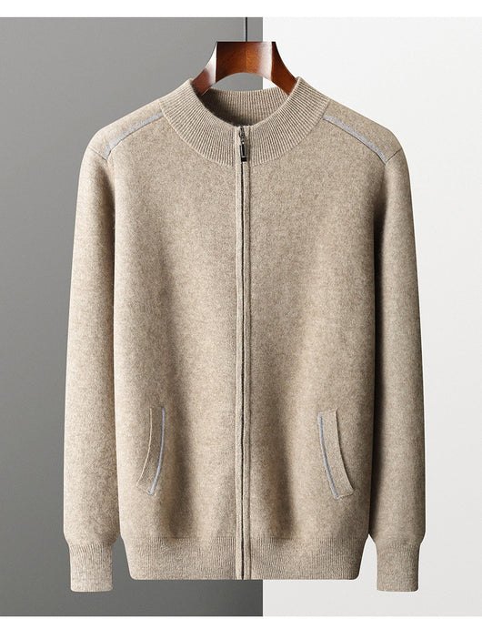 Suéter de Cachemira para Hombre Grueso Cuello Alto Cremallera - Image 18