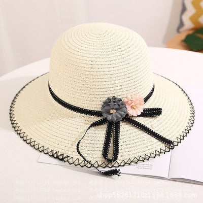 Sombreros Tejidos con Flores para Padres e Hijos - Protección Solar Playa - Image 5