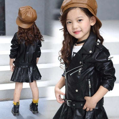 Chaqueta de Cuero Liso con Hebilla Ajustable - Image 3