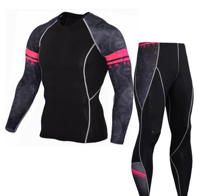 Conjunto Deportivo Estampado de Manga Larga para Hombre - Image 12