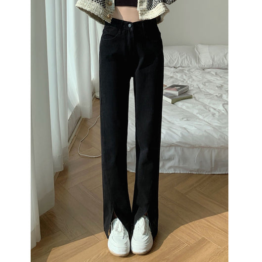 Jeans Negros Cintura Alta Micro Acampanados Pierna Recta - Image 21