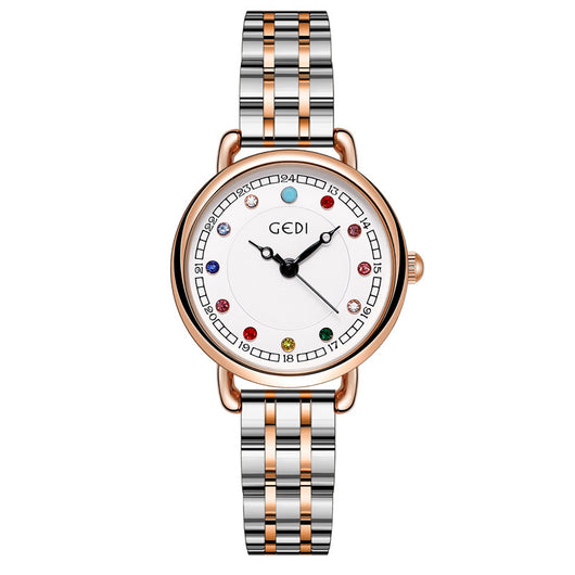 Reloj de Acero Inoxidable para Mujer con Piedra de Nacimiento - Lujo Minimalista Resistente al Agua - Image 7