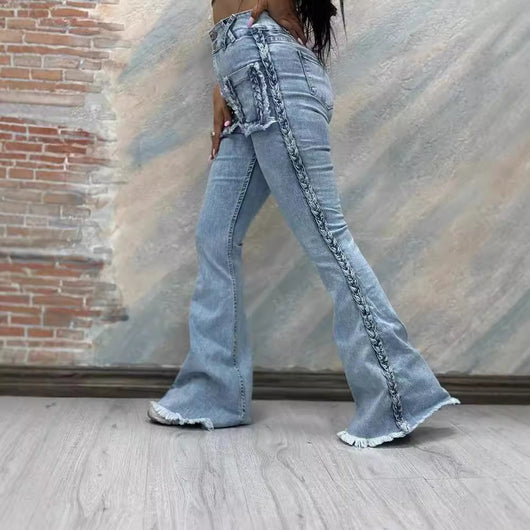 Pantalones Acampanados Talle Alto con Cintura Elástica Ajustable - Image 9
