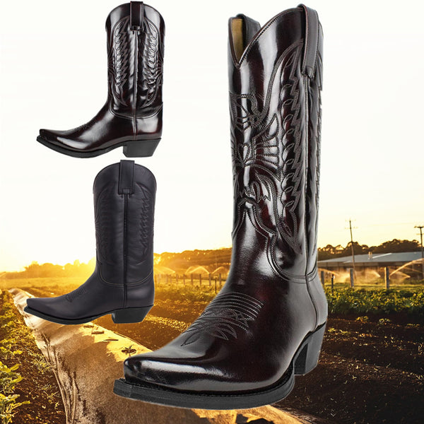 Botas Vaqueras Puntiagudas Bordadas para Hombre y Mujer - Estilo Occidental