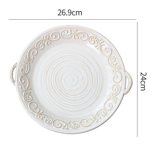 Plato de Cerámica Retro con Relieve Elegante para Comedor - Image 12