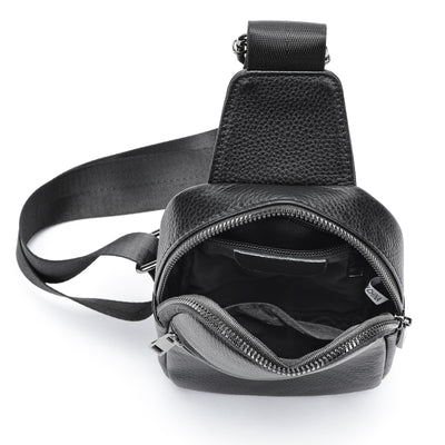 Bolsa de Pecho Crossbody de Cuero Genuino para Hombre - Funcional y Versátil - Image 2