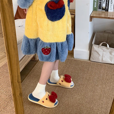 Pantuflas de Algodón Estilo Princesa con Moño - Image 11