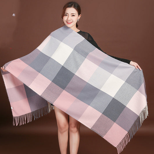 Bufanda de Cachemira Cuadros Británica Doble Faz para Mujer 200x70cm - Image 41