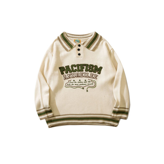Suéter Tipo Polo Cuello Solapa Estilo College Americano - Image 7