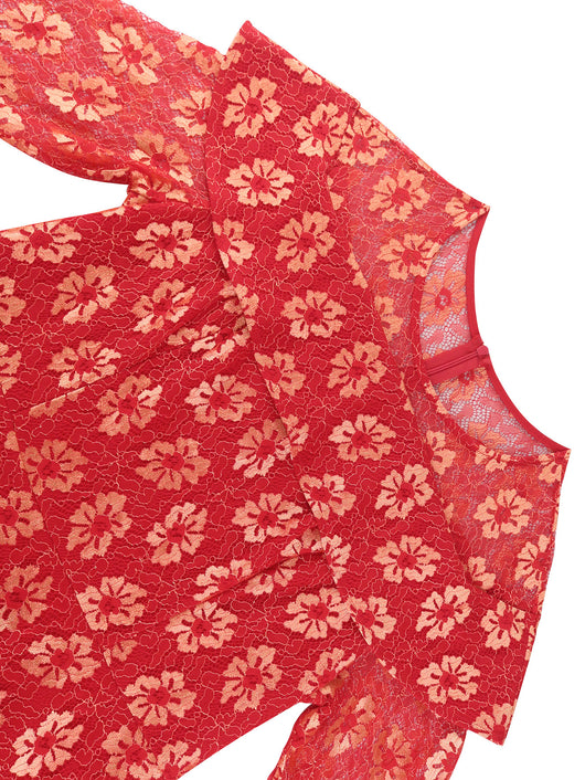 Falda Plisada de Encaje Manga Larga Color Sólido - Image 13