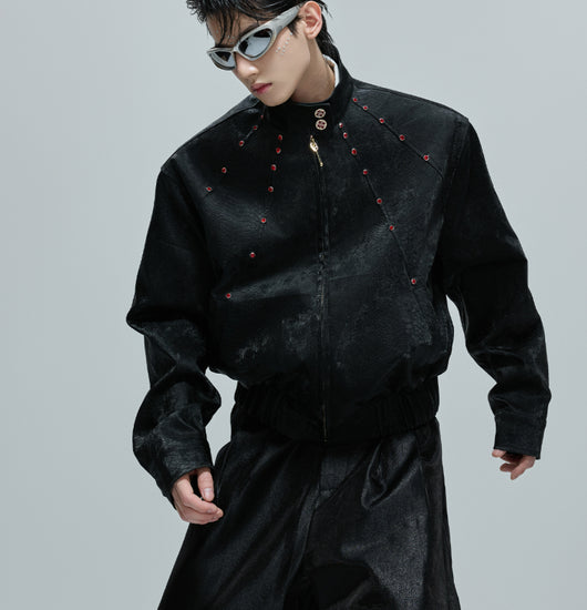 Chaqueta Corta Cuello Mao Bordada para Otoño - Image 16