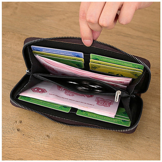 Cartera de Cuero para Hombre con Patrón Tejido - Image 10