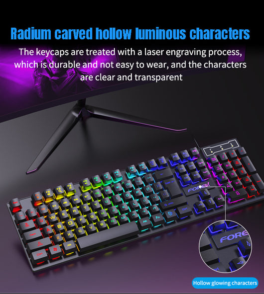 Teclado Retroiluminado 104 Teclas para Gamers con Ratón Portátil - Image 20