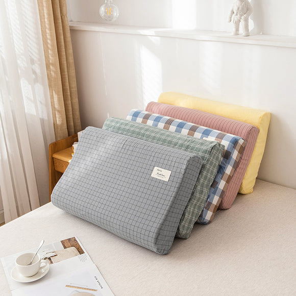 Funda de Almohada de Algodón Lavado con Látex Hipoalergénica