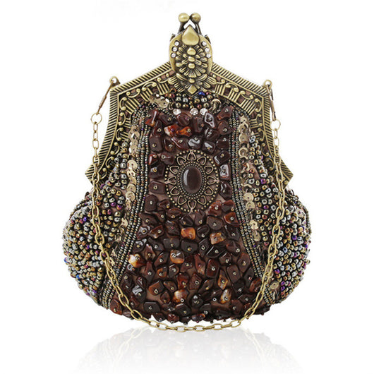 Bolso de Noche Vintage con Cuentas Brillantes - Image 7