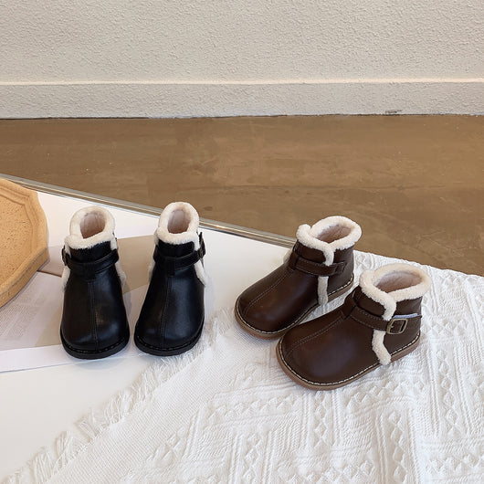 Zapatillas Coreanas de Lana Cardada con Cierre Velcro y Suela Suave - Image 12