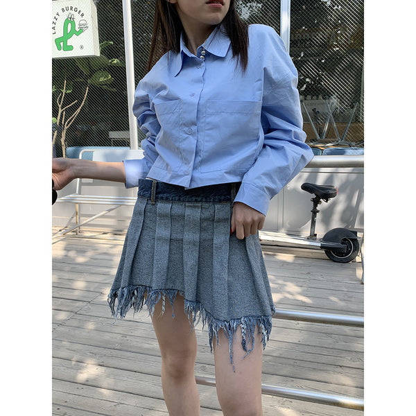 Falda Plisada Combinada de Diseño Personalizado para Mujer
