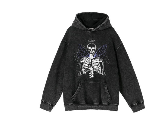 Sudadera Vintage Negra Oversize con Detalles Desgastados - Image 6