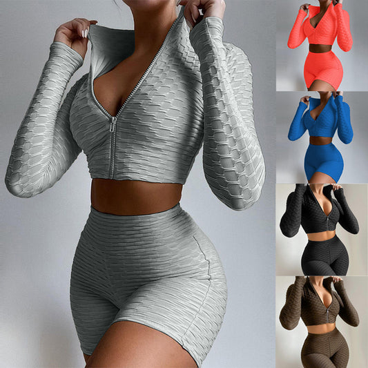 Conjunto Deportivo Casual para Mujer - Sudadera y Pantalón Yoga en Colores Sólidos