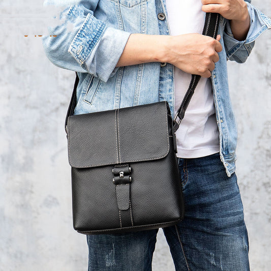Bolsa de Cuero Genuino Grande para Hombre con Capacidad Expandible
