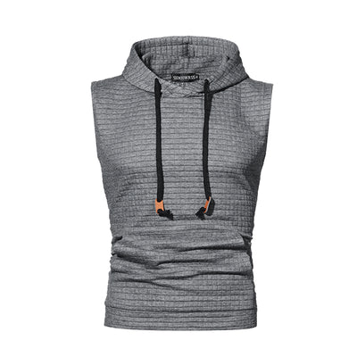 Sudadera sin Mangas Jacquard Tejida de Color Sólido para Hombre - Image 26