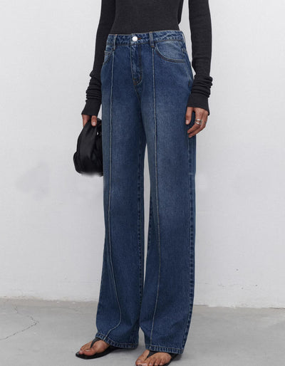 Jeans Mujer Corte Recto con Costuras Tridimensionales - Image 12