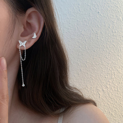 Aretes Mariposa Asimétricos con Borlas para Mujer - Image 12