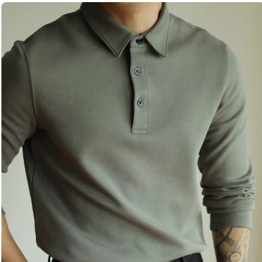 Polo Manga Larga de Algodón Air Layer Premium