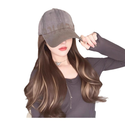 Gorra Vintage Americana Denim con Peluca Micro-Rizos Teñida - Image 6