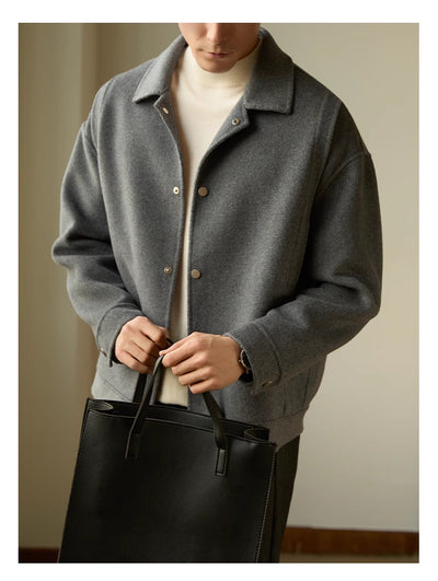 Abrigo de Lana Reversible Doble Cara Lapel High Sense - Image 6