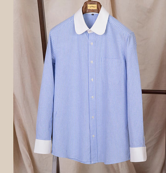 Camisa Hombre Rayas Algodón Manga Larga - Image 11