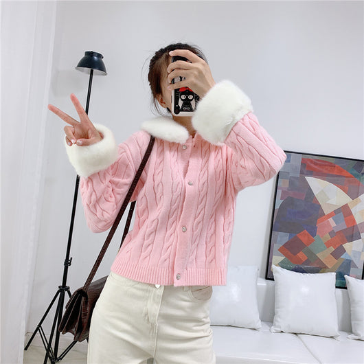 Cardigan de Lana Tejida para Mujer con Puños Ajustados - Image 10