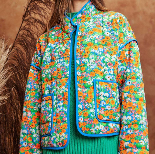 Abrigo de Algodón Estampado para Mujer - Otoño e Invierno