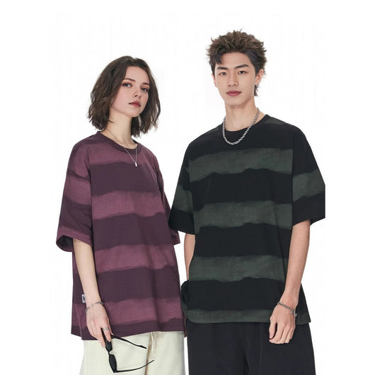 Playera de Algodón para Hombre con Diseño Tie-Dye y Rayas - Image 2