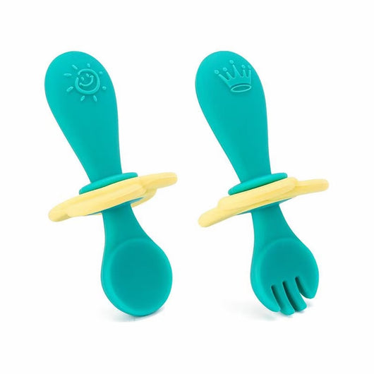 Cubiertos Infantiles de Silicona con Mango Corto - Juego de Cuchara y Tenedor Seguro - Image 3
