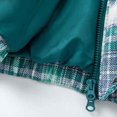 Abrigo de Algodón Cuadros Retro Holgado para Invierno - Image 3