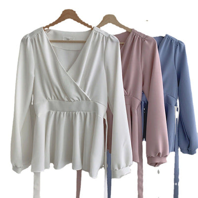 Blusa Clásica de Manga Larga Unicolor - Image 11