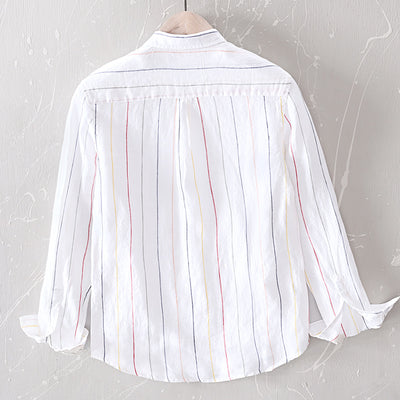 Camisa Casual de Rayas para Hombre - Manga Larga - Image 3