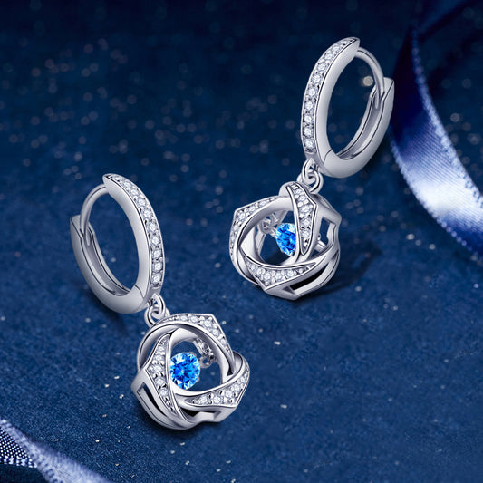 Aretes de Plata Esterlina Luxury Corazón Brillante para Mujer