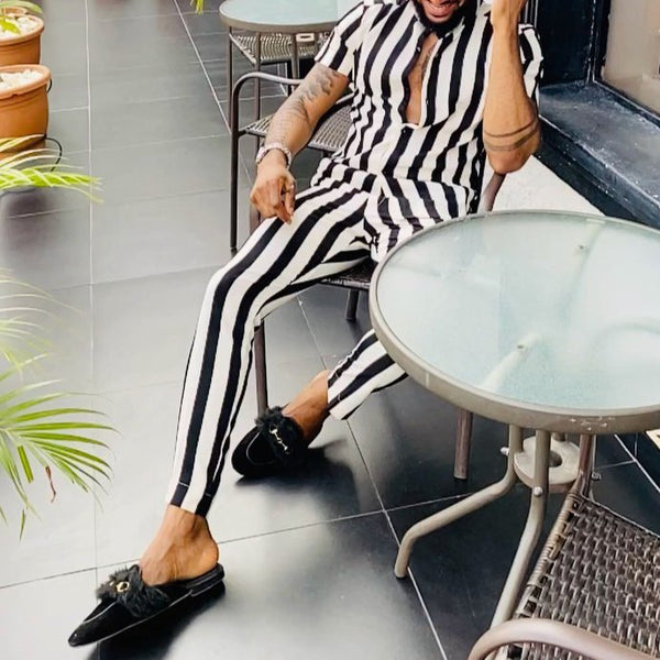 Pantalón Casual con Estampado para Hombre - Traje Versátil