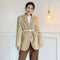 Blazer Camel de Corte Ajustado para Mujer - Estilo Ejecutivo