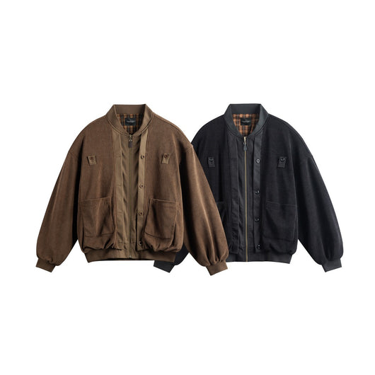 Chaqueta Suelta Retro Estilo Dos Piezas con Bolsillos Amplios - Image 7