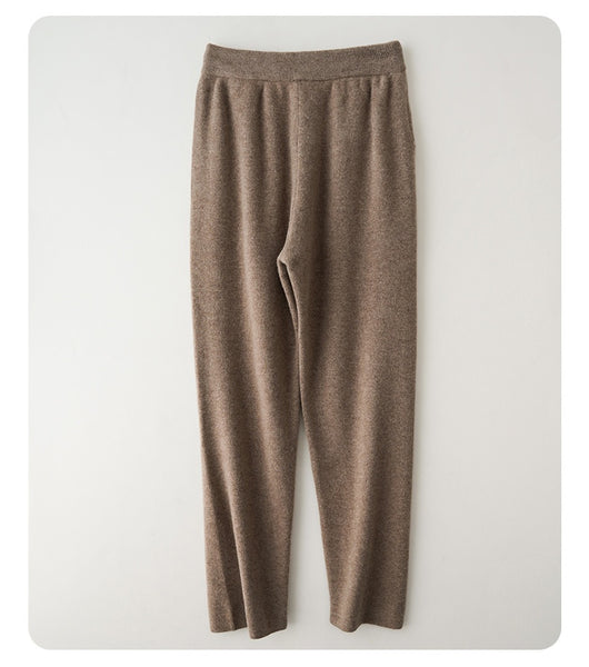Pantalones de Lana Pura Cintura Alta Invierno - Harem Rectos Abrigados - Image 25