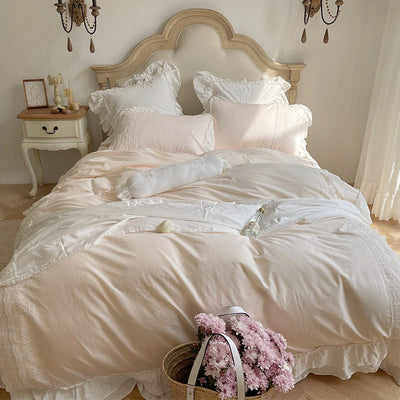 Juego de Cama Princesa 60 Hilos Algodón Puro Lavado - Sábanas y Edredón 4 Piezas - Image 10