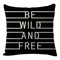 Funda de Almohada de Lino con Estampado Digital - Diseño Minimalista en Negro